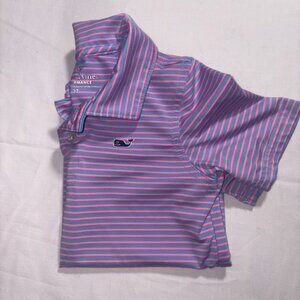 Toddler Vineyard Vines OTG Performance Sport Short Sleeve Polo 2T Blue/Pink
